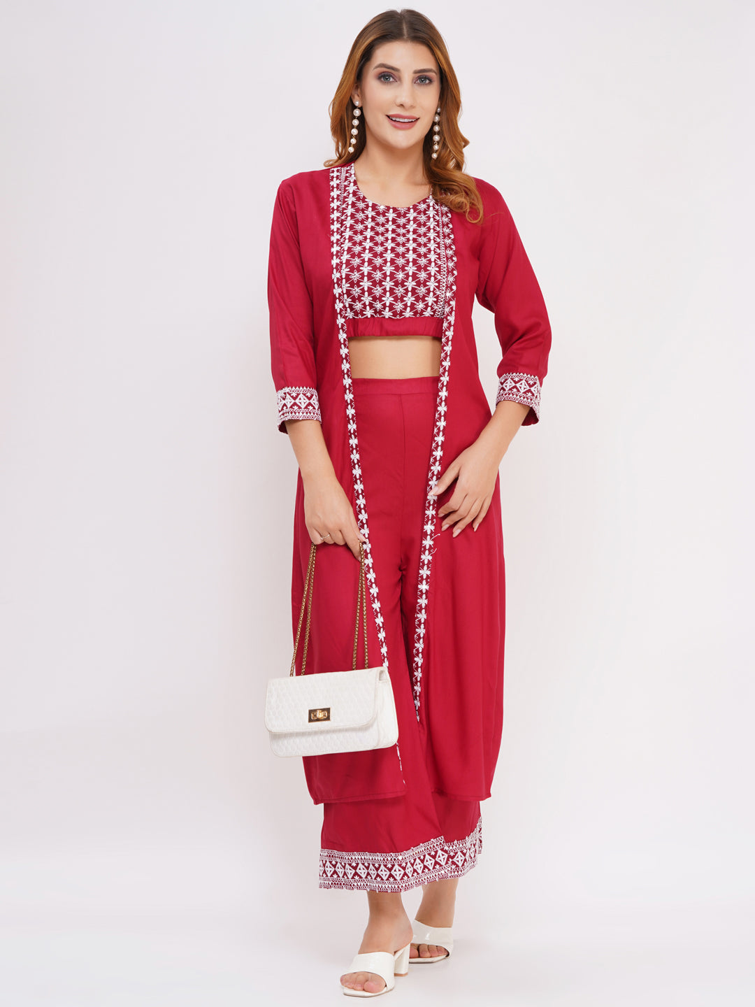 Women's 3-Piece Outfit Set Maroon