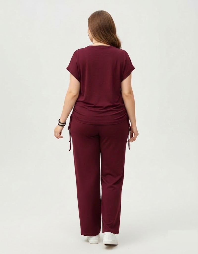 Women's Heart Co-Ord Set Maroon