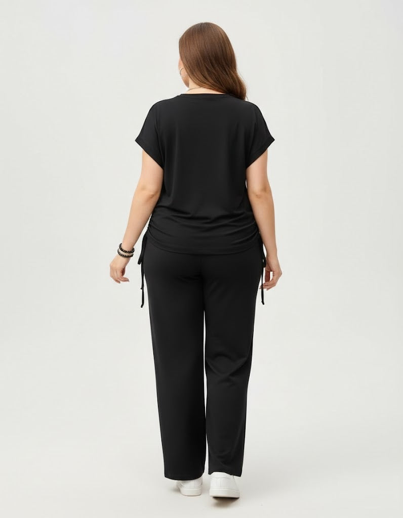 Women's Heart Co-Ord Set Black