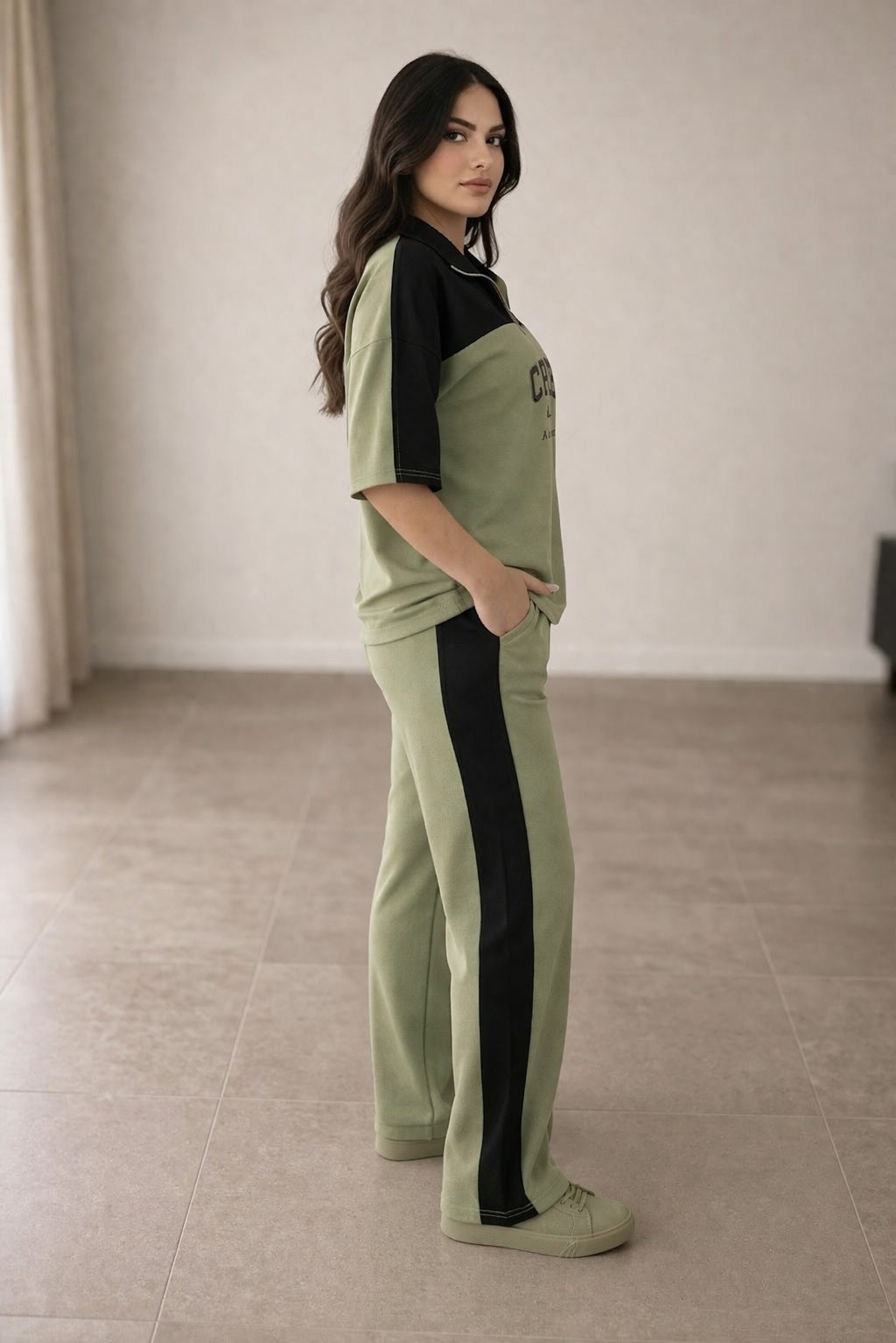 Women's Print Coffee Co-Ord Set Green
