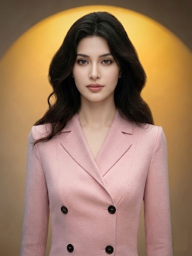 Women's Long Sleeve Blazer Midi Dress Pink