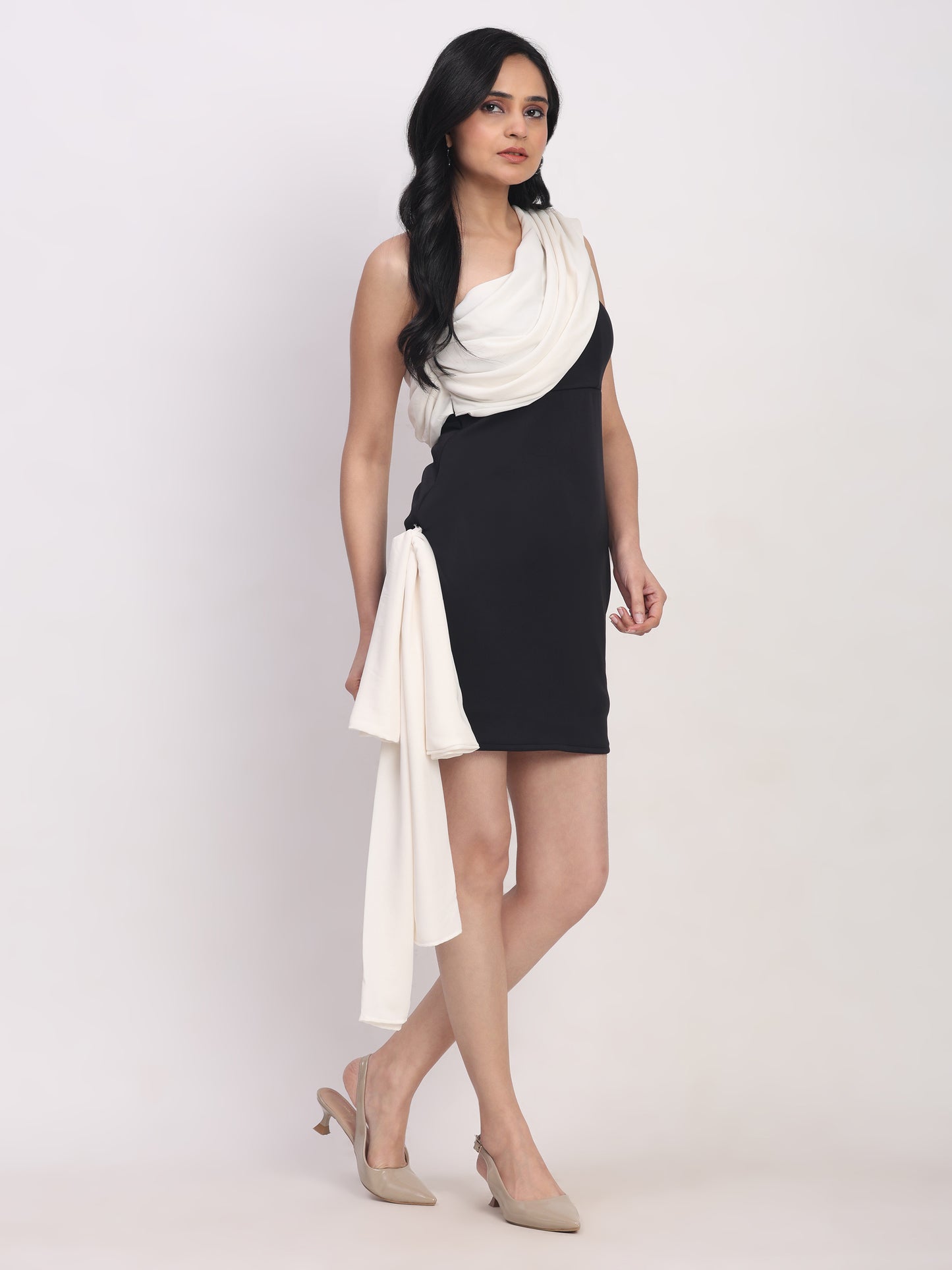 Black Side Tail Short Dress