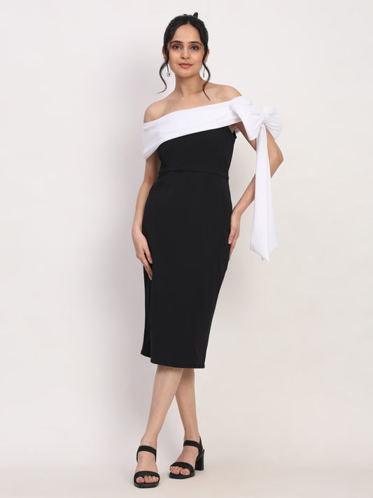 Victory Black Midi Dress