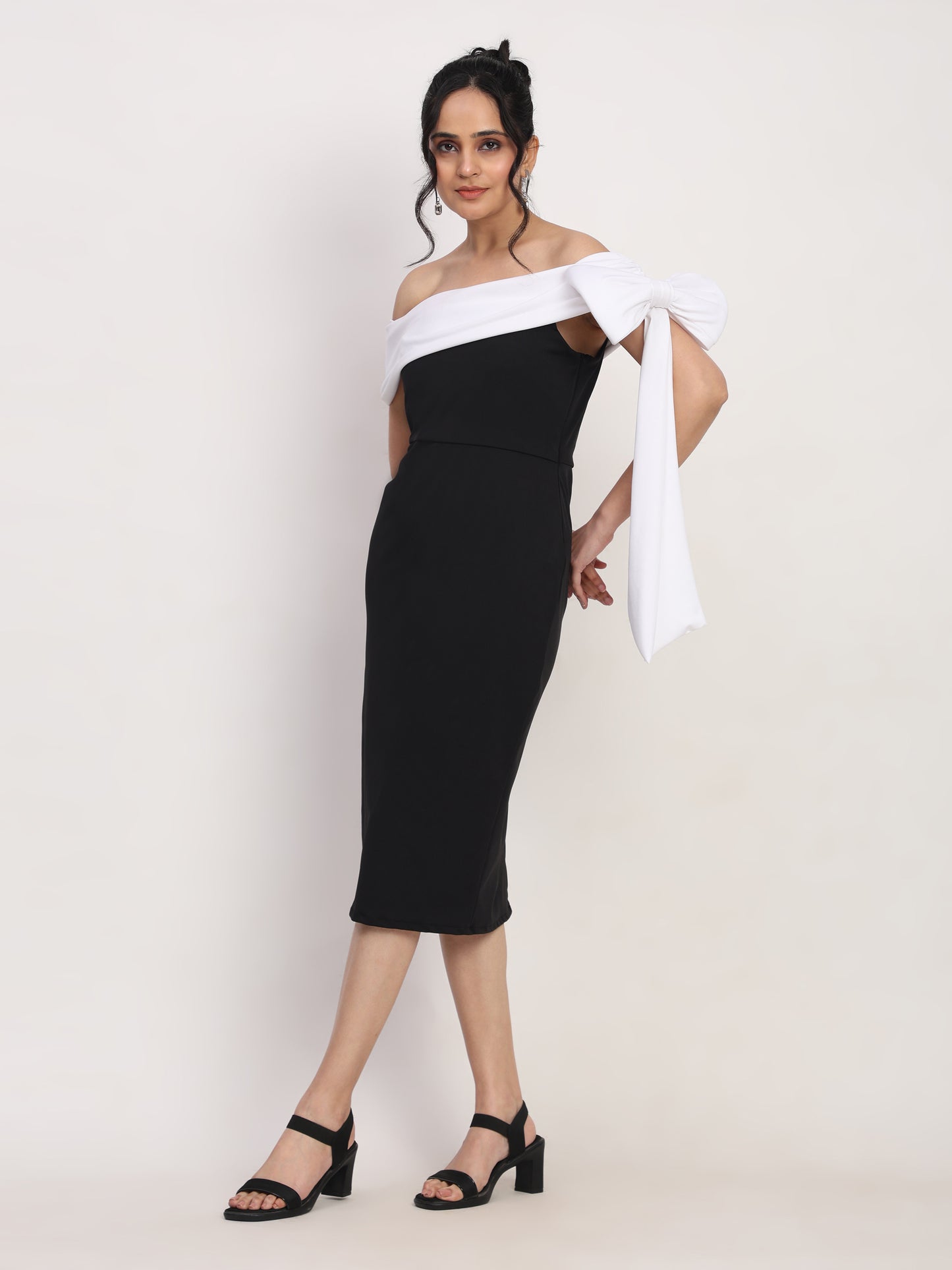 Victory Black Midi Dress