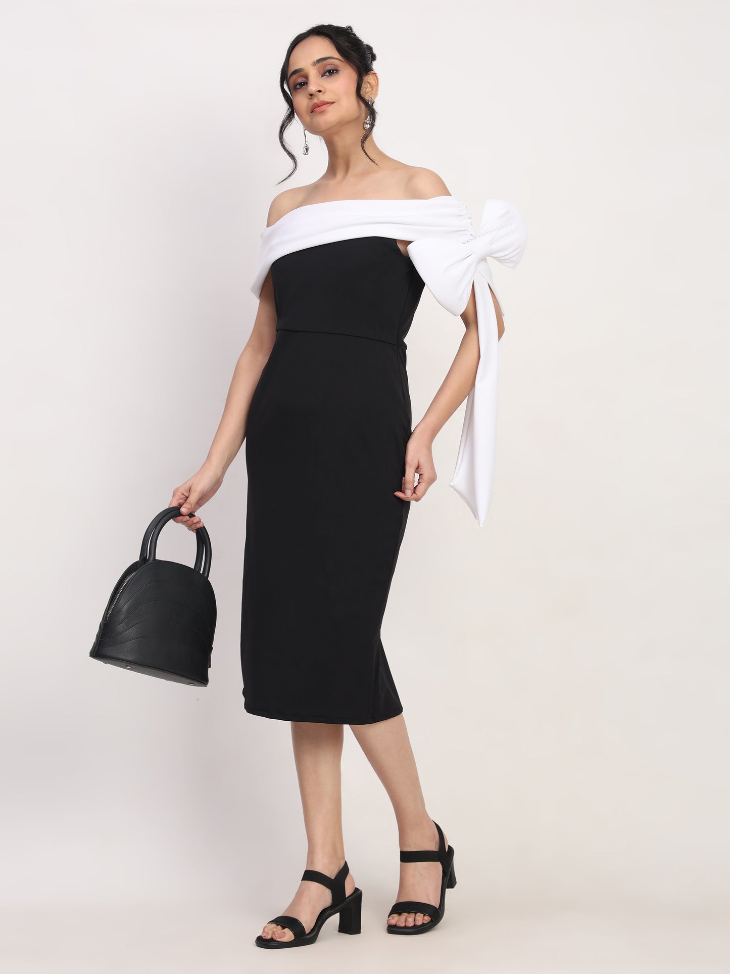 Victory Black Midi Dress