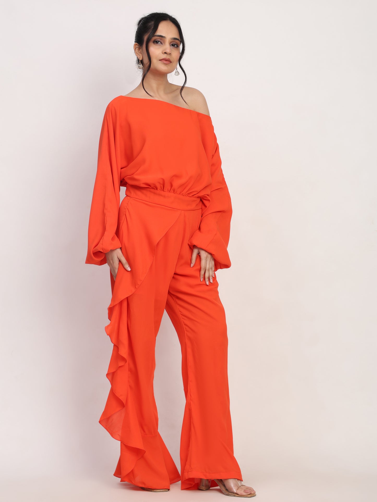 Coral Orange Summer Jumpsuit