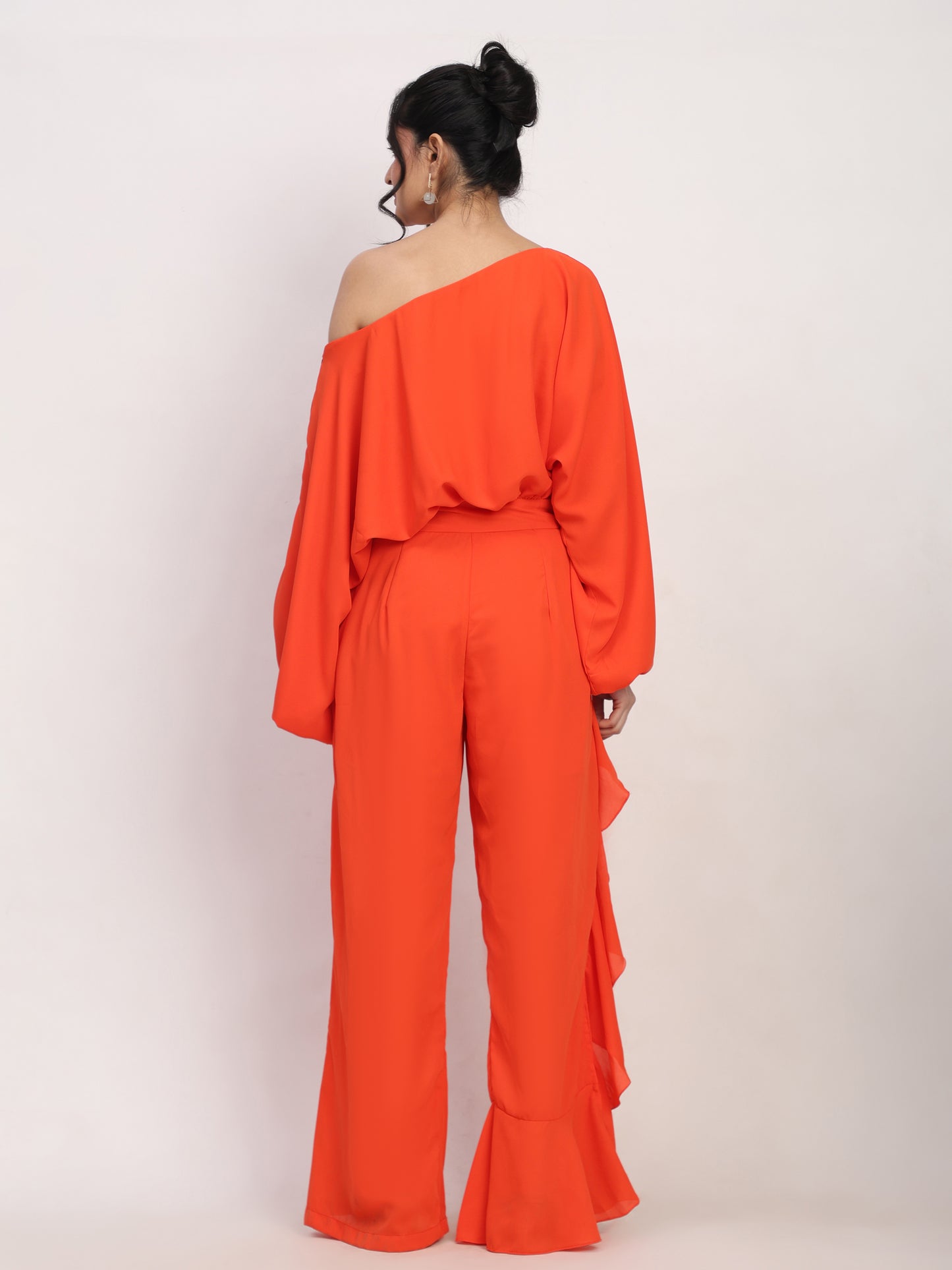 Coral Orange Summer Jumpsuit