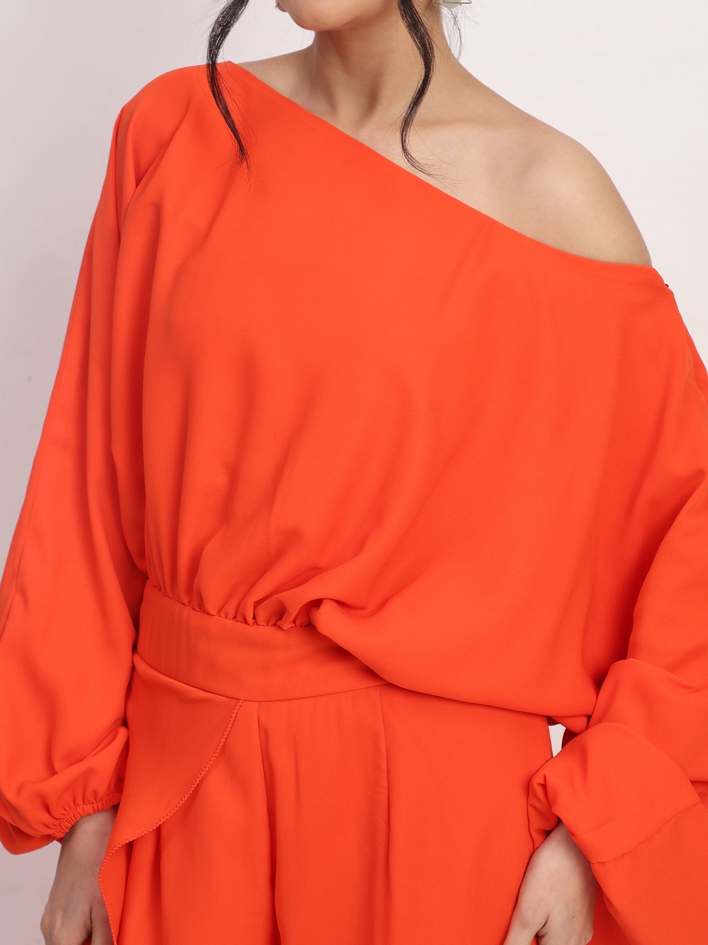 Coral Orange Summer Jumpsuit