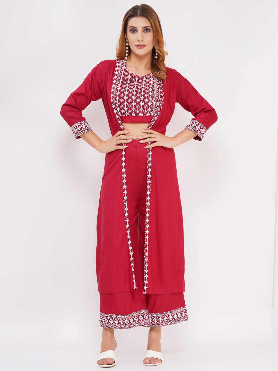 Women's 3-Piece Outfit Set Maroon