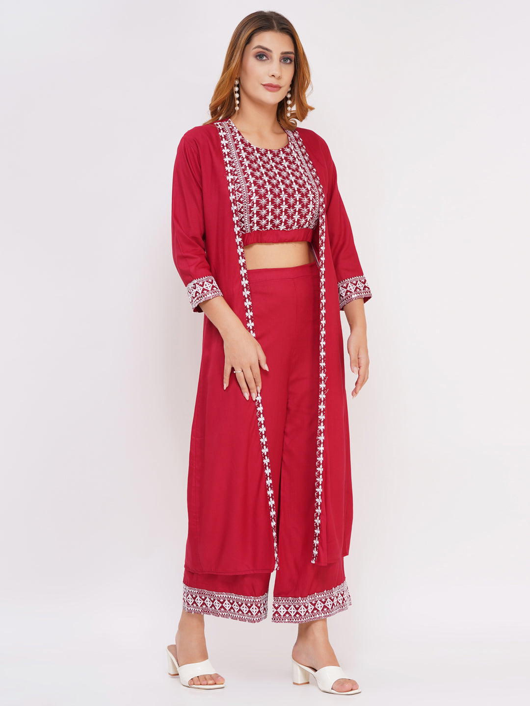 Women's 3-Piece Outfit Set Maroon