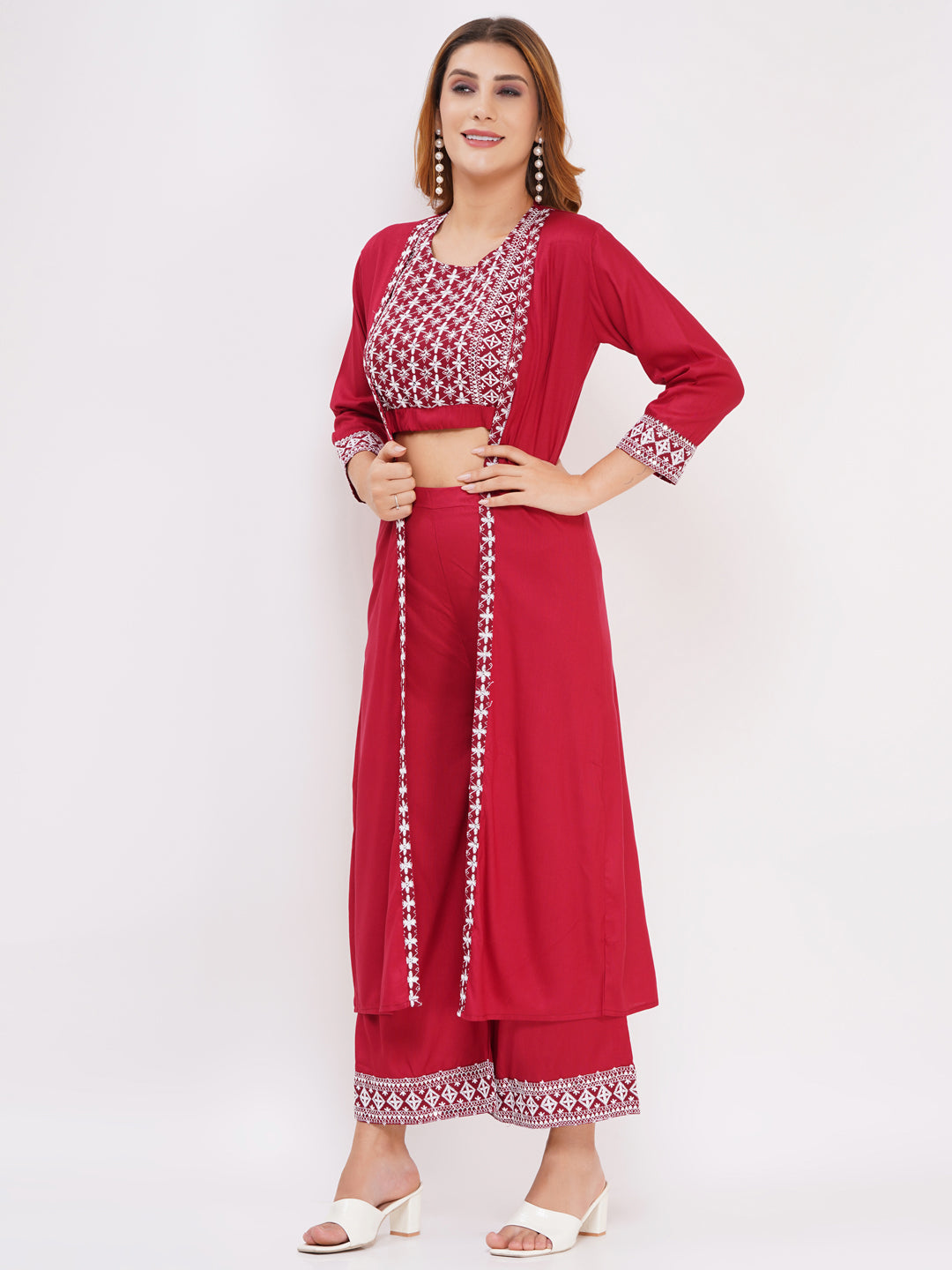 Women's 3-Piece Outfit Set Maroon