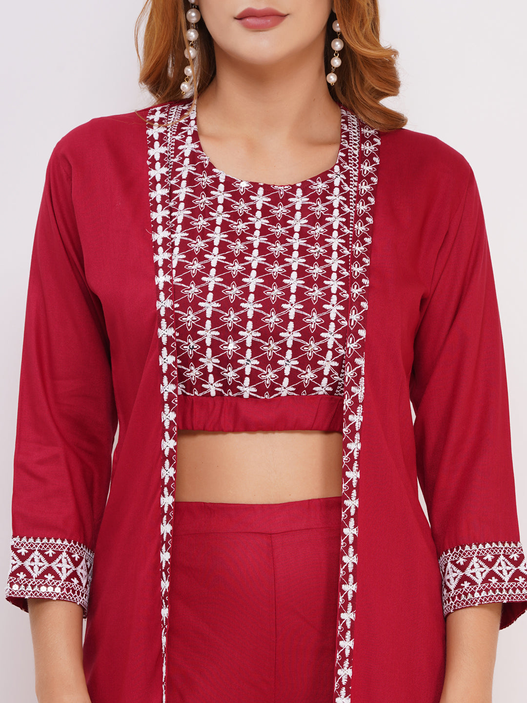 Women's 3-Piece Outfit Set Maroon