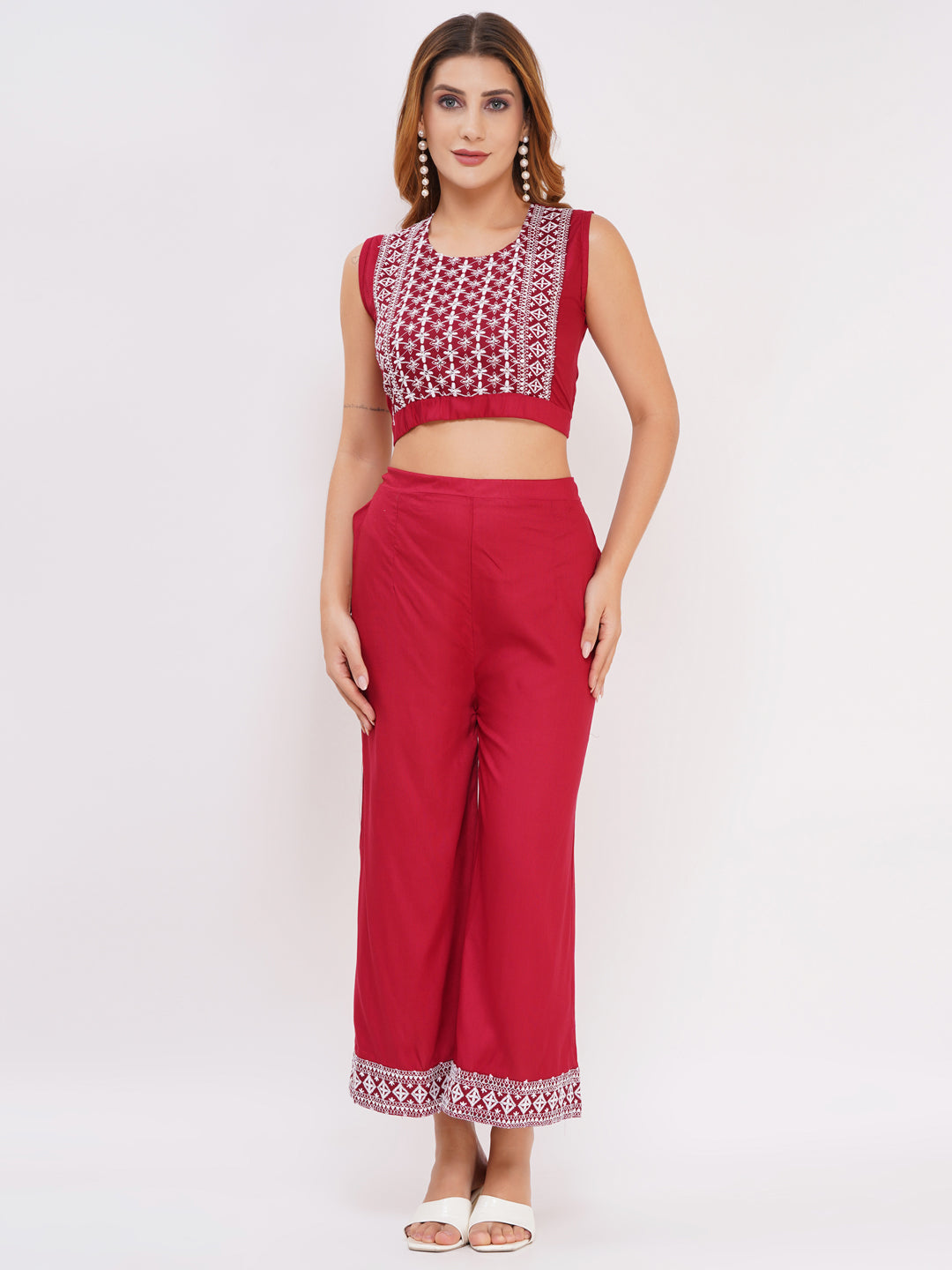 Women's 3-Piece Outfit Set Maroon